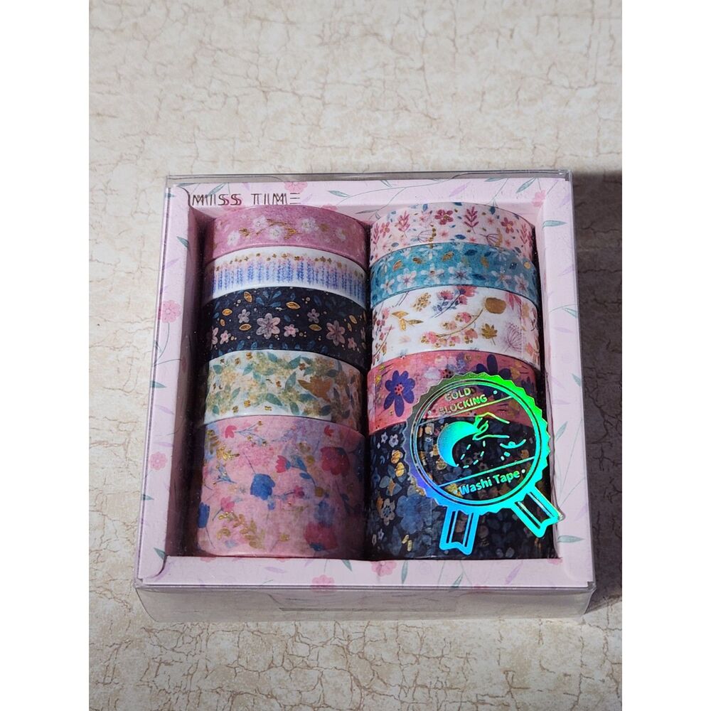 Floral Multicolor Washi Tape Box Flowers Kawaii
